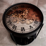 Load image into Gallery viewer, Roman Heritage Clock Side Table (Black on Black)