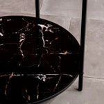 Load image into Gallery viewer, Roman Heritage Clock Side Table (Black on Black)