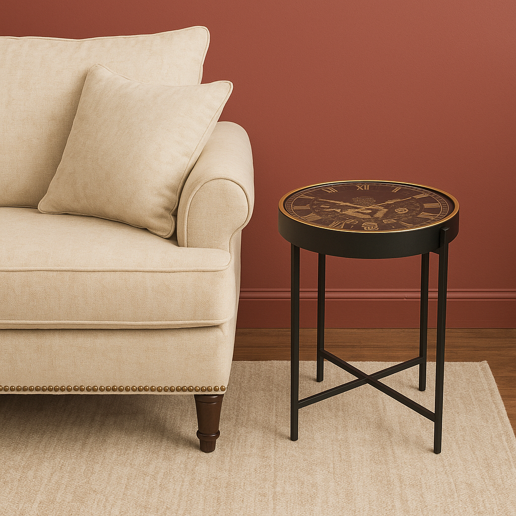 Geared Clock Side Table