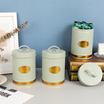 Load image into Gallery viewer, Roman Charm Elegant Matte Mint Kitchen Storage Canisters – Set of 3 (Coffee, Sugar, Tea) (Copy)
