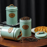 Load image into Gallery viewer, Rustic Charm Metallic Kitchen Storage Jar Set – Coffee, Tea, Sugar (Set of 3)
