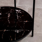 Roman Heritage Clock Side Table (Black on Black)