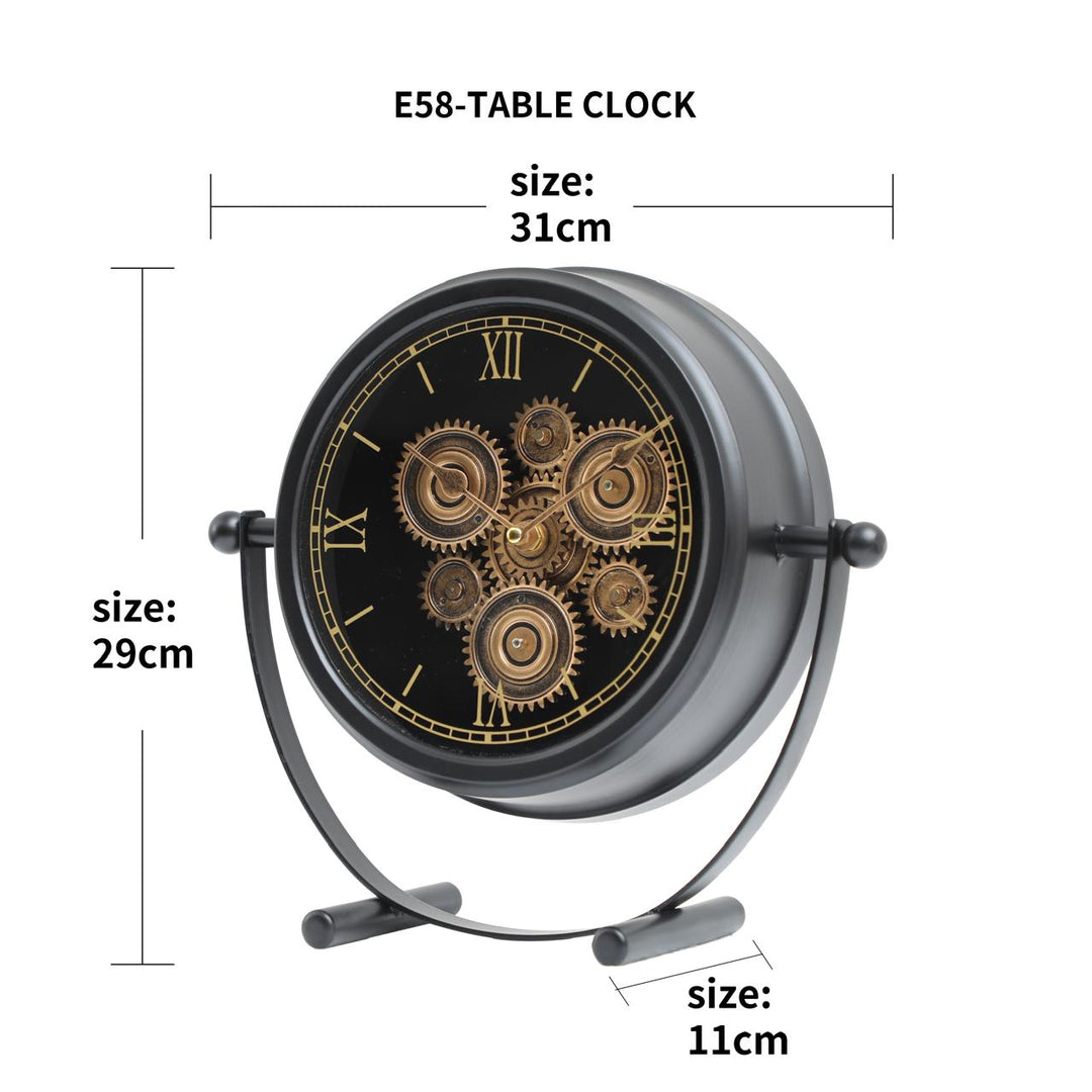 Classic Roman ChronoGear Heritage Clock Black