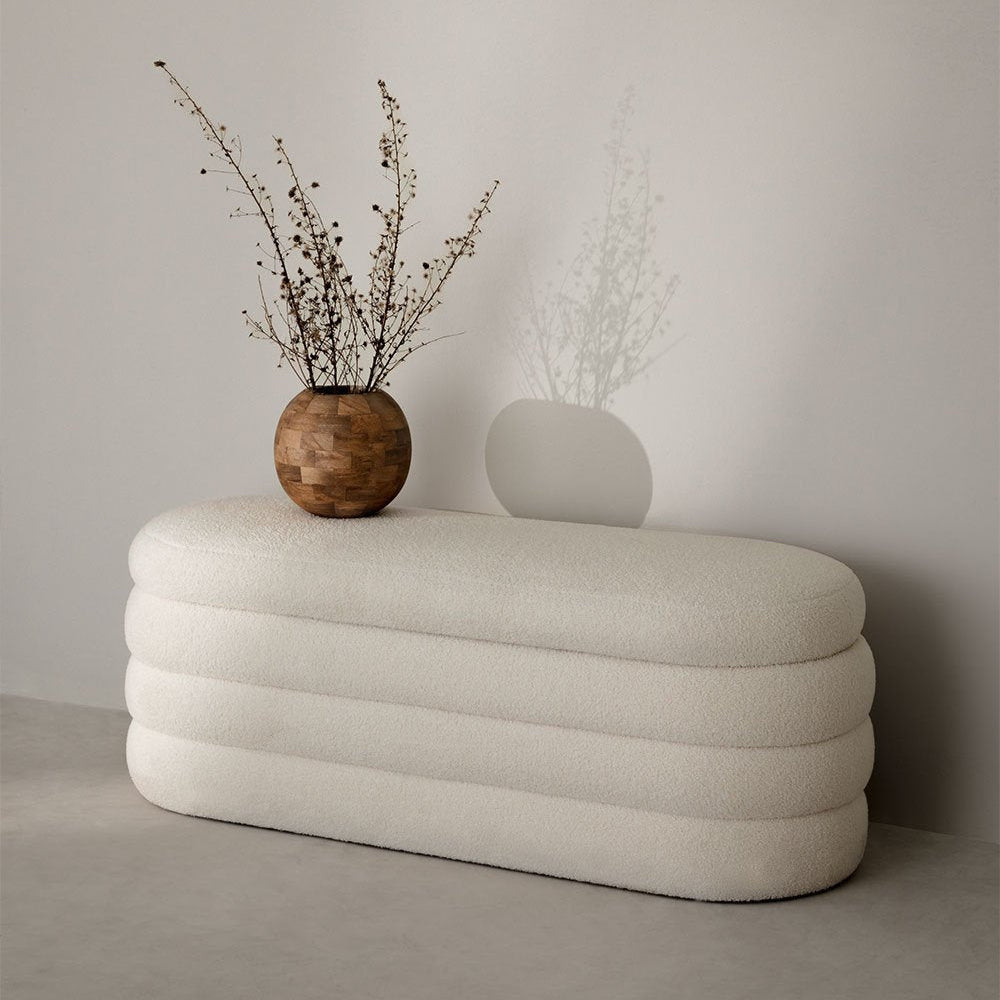 The Ribbed Boucle Accent Bench